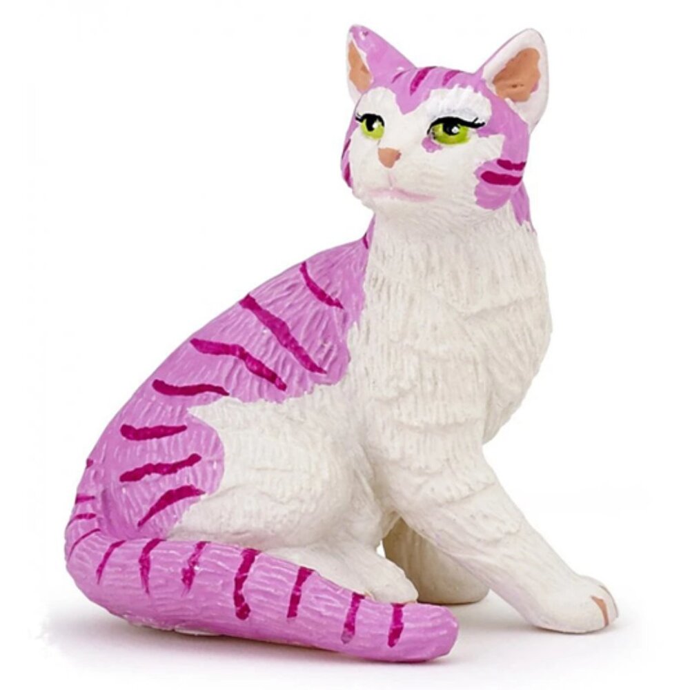 Papo Pink White Cat Feline Fantasy Retired Rare Figure